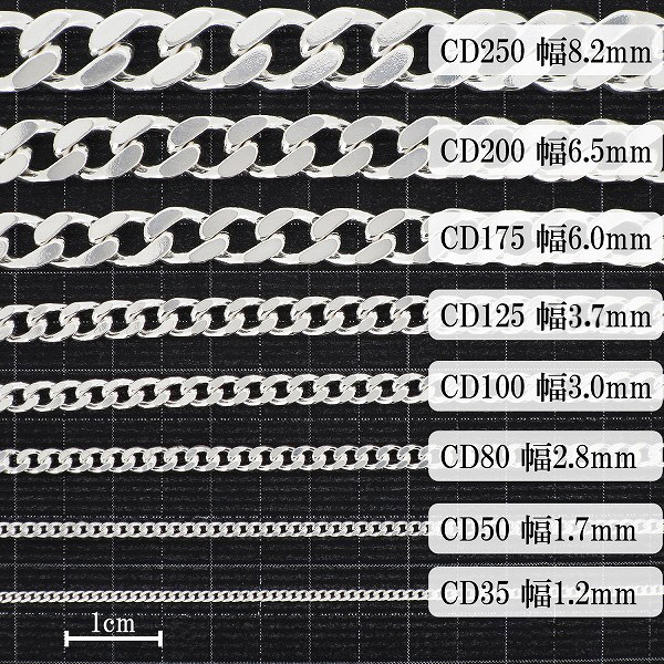 シルバー喜平チェーン 幅約2.8mm(厚み1.3mm) 50cm シルバー925 ネックレス_6