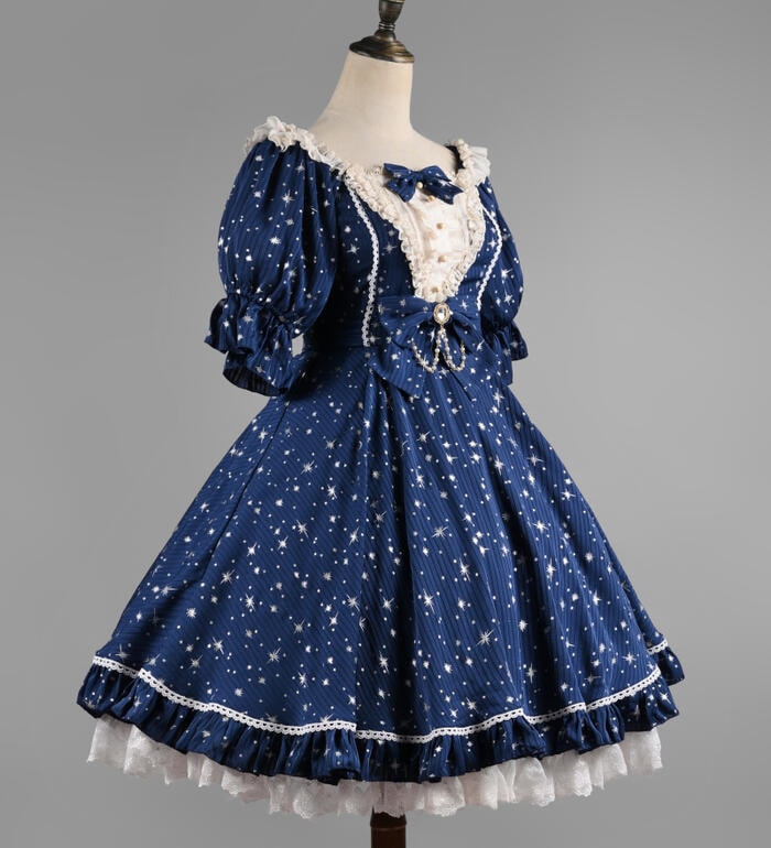 ロリィタ ロココ調 ワンピース ドレス 半袖 かわいい クラシカル クラロリ ゴスロリ 3色展開 XS-4XL 姫ロリ ロリータ ゆめかわいい 星空 シフォン キラキラ エレガント パーテ ロリィタ ロココ調 ワンピース ドレス 半袖 かわいい クラシカル クラロリ ゴスロリ 3色展開 XS-4XL 姫ロリ ロリータ ゆめかわいい 星空 シフォン キラキラ エレガント パーテ