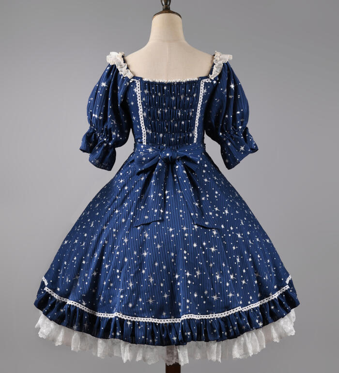 ロリィタ ロココ調 ワンピース ドレス 半袖 かわいい クラシカル クラロリ ゴスロリ 3色展開 XS-4XL 姫ロリ ロリータ ゆめかわいい 星空 シフォン キラキラ エレガント パーテ ロリィタ ロココ調 ワンピース ドレス 半袖 かわいい クラシカル クラロリ ゴスロリ 3色展開 XS-4XL 姫ロリ ロリータ ゆめかわいい 星空 シフォン キラキラ エレガント パーテ
