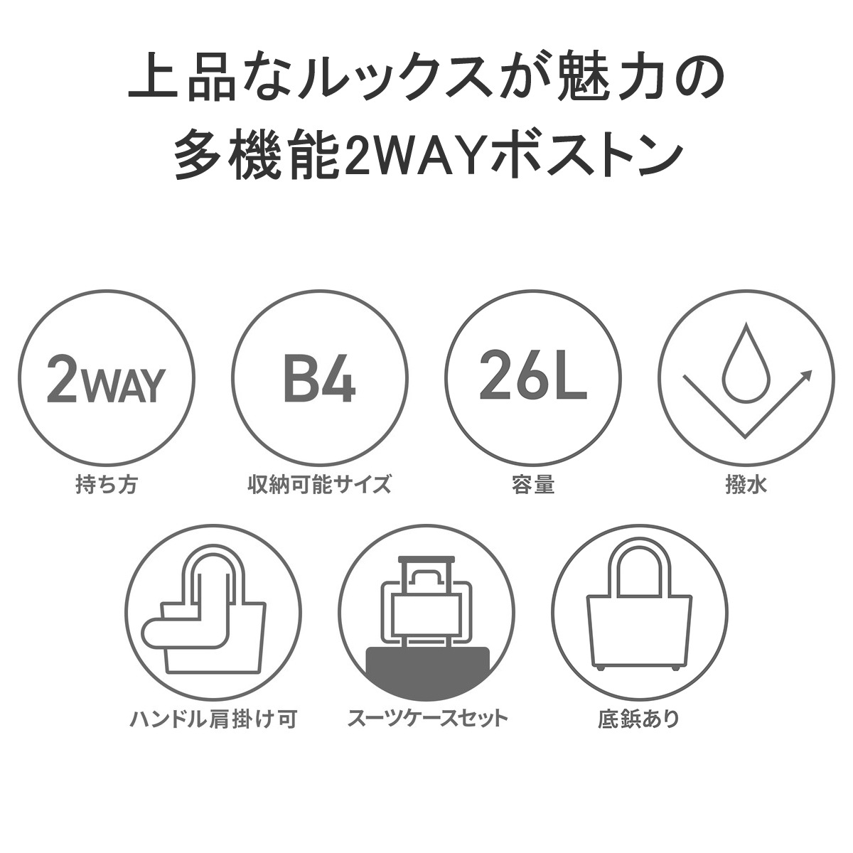 ボストンバッグ アメリア2 2WAY 旅行バッグ B4 26L 1泊 大きめ 軽量 ナイロン 撥水 レディース 68097 ボストンバッグ アメリア2 2WAY 旅行バッグ B4 26L 1泊 大きめ 軽量 ナイロン 撥水 レディース 68097
