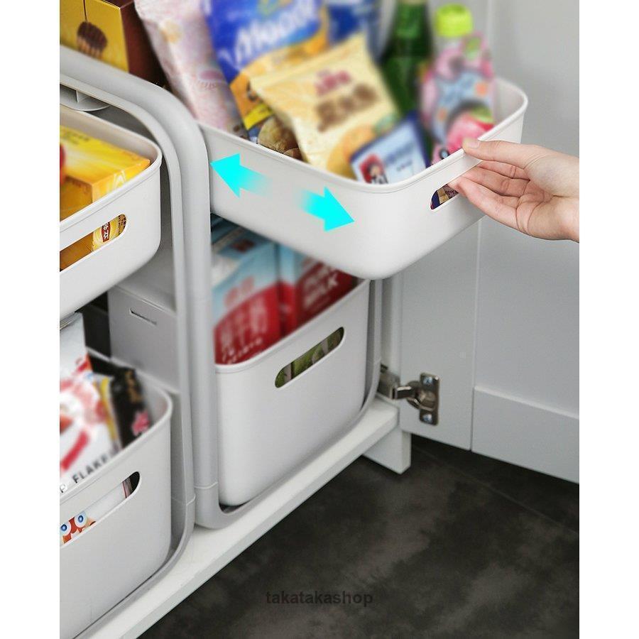 日用雑貨 キッチン雑貨 キッチン用品 小物入れ 収納 隙間収納 ラック キャスター 自由自在 無地 すっきり ホワイト グレーすっきり ゴージャス
