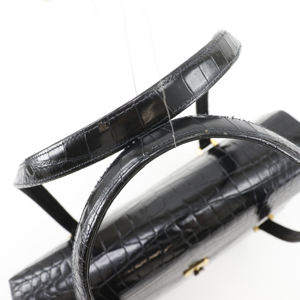 ZAGLIANI ザリアーニ トートバッグ クロコダイル 黒 レディース 中古品_4
