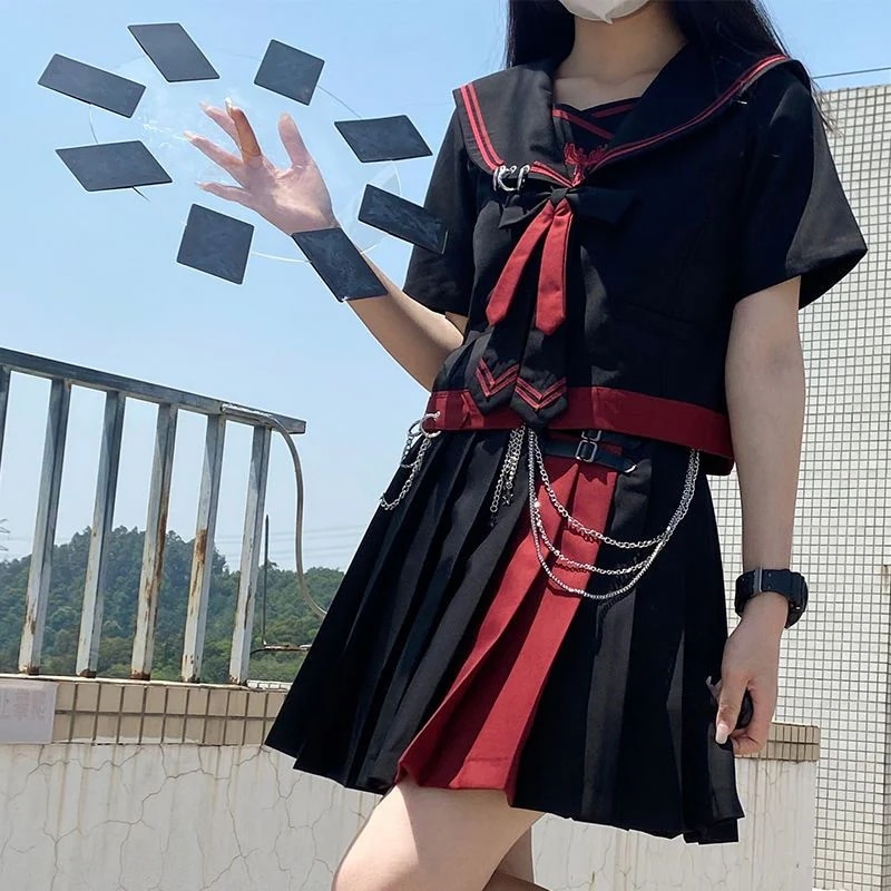 新作コスプレjk制服スーツ新型双子の不良少女セーラー服長袖ロングスカート 新作コスプレjk制服スーツ新型双子の不良少女セーラー服長袖ロングスカート