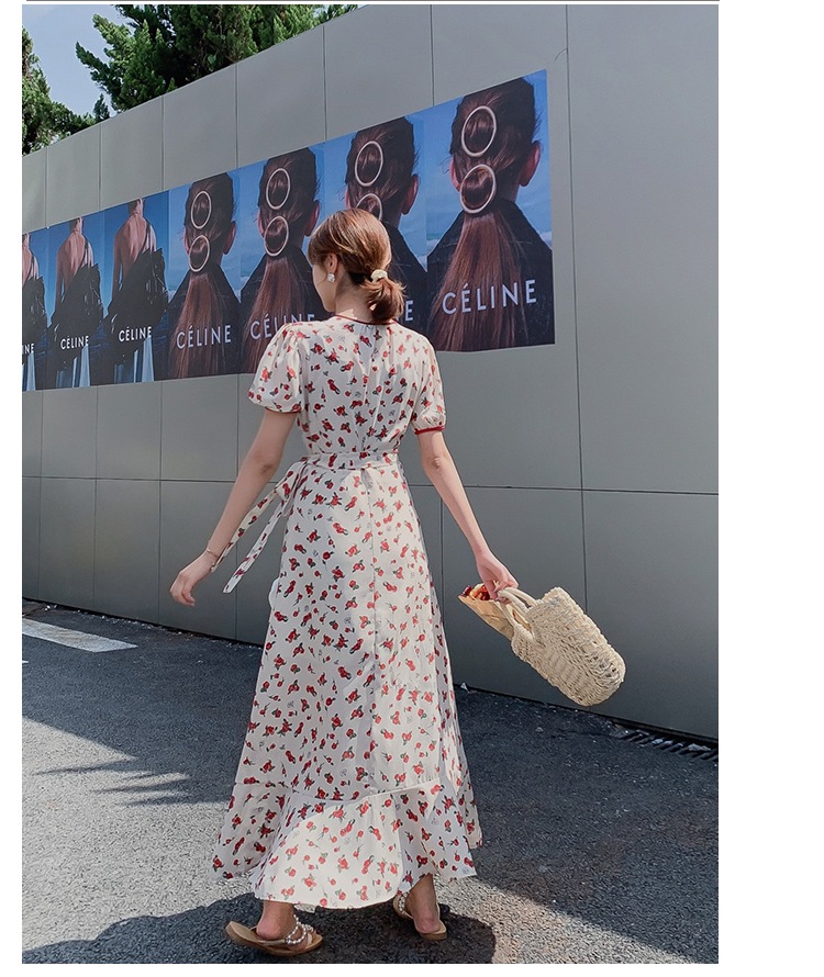 ワンピース デート ロング 袖あり Vネック かわいい 大人可愛い きれいめ シンプル カジュアル 大人 上品 おしゃれ お洒落 主役級 存在感 夏 10代 20代 30代 レディース 女性用 OL