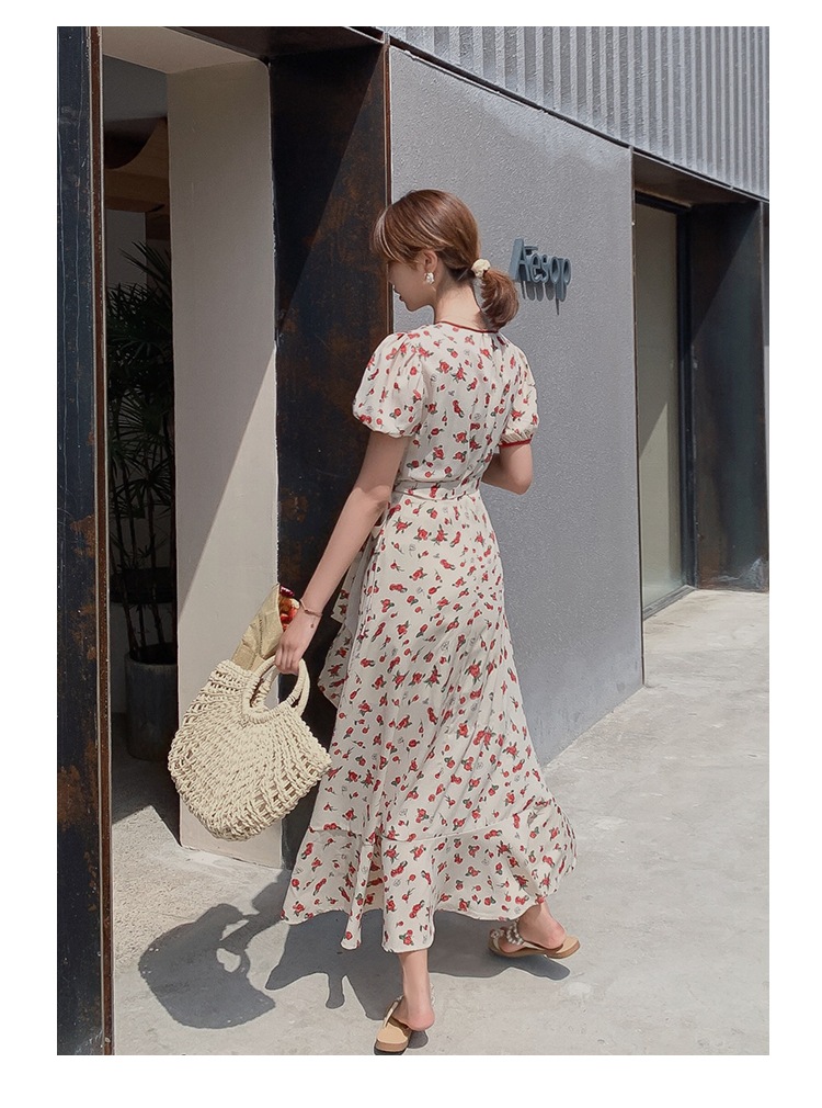 ワンピース デート ロング 袖あり Vネック かわいい 大人可愛い きれいめ シンプル カジュアル 大人 上品 おしゃれ お洒落 主役級 存在感 夏 10代 20代 30代 レディース 女性用 OL