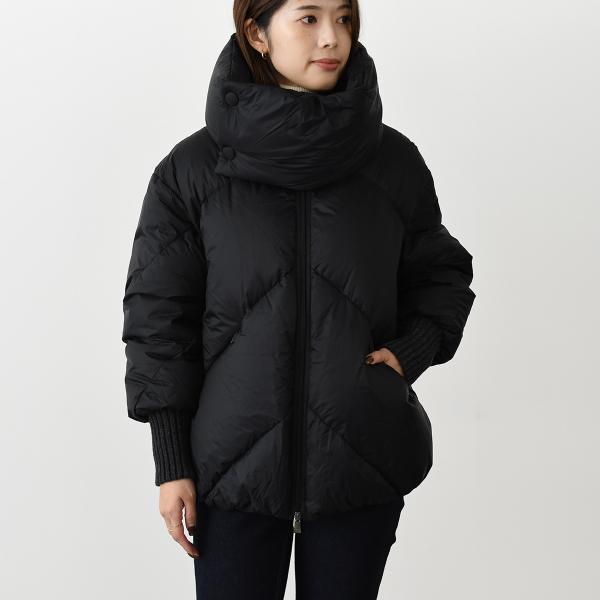 アウター ダウン RISHA ライシャ ショートダウンジャケット LTLA24A4286 D レディース ブラック ナイロン 秋冬 防寒
