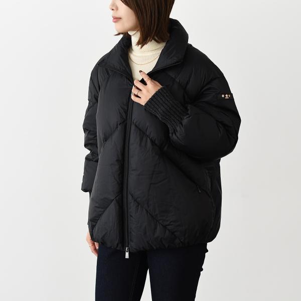 アウター ダウン RISHA ライシャ ショートダウンジャケット LTLA24A4286 D レディース ブラック ナイロン 秋冬 防寒