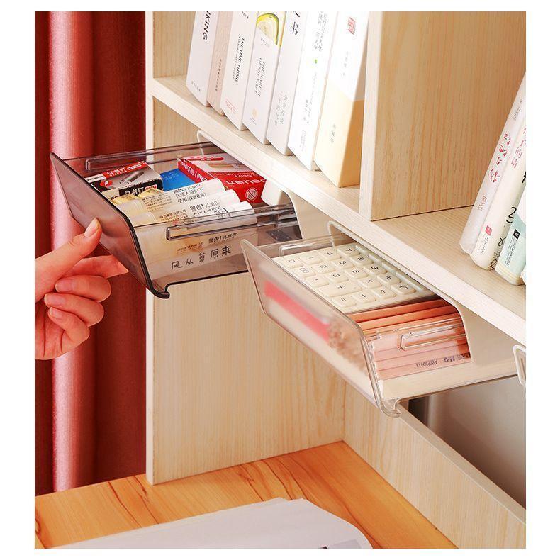 注目商品本日限定 整理整頓 小物入れ 取付け簡単 増設 スライドトレー 単品 スッキリ 収納ボックス 隠し式引き出 後付け 引き出し デスク下 スペース活用 粘着テープ_4
