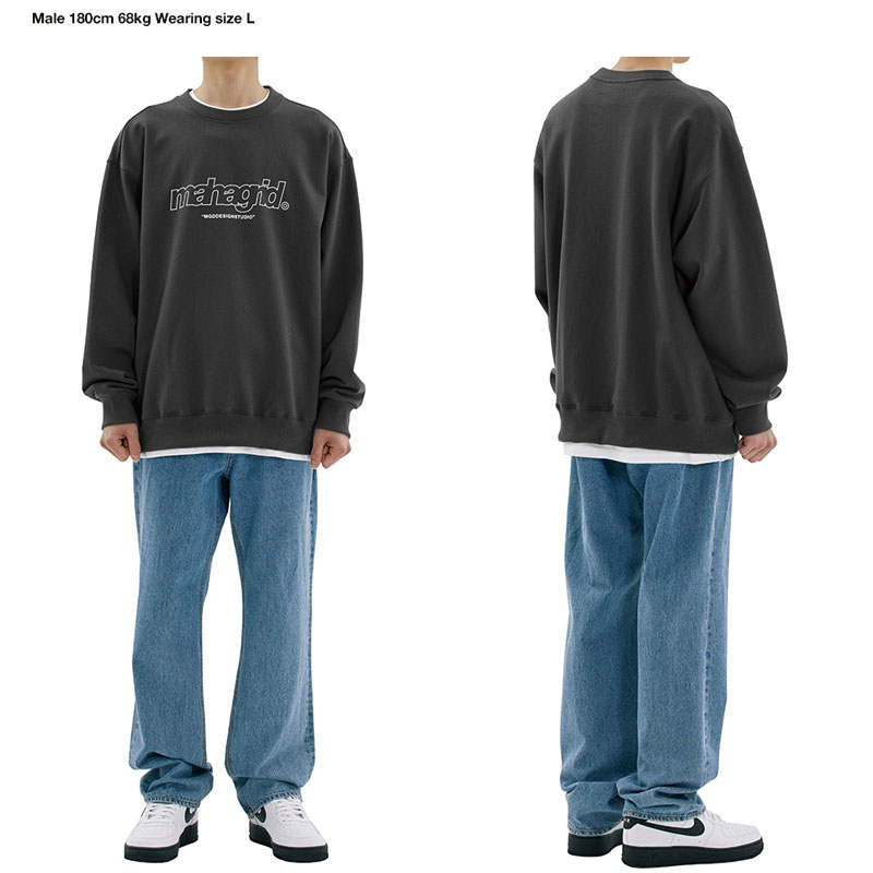 [MAHAGRID] MG2BSMM481A THIRD LOGO CREWNECK マハグリッド スウェッ 長袖 シンプル Tシャツ レディース メンズ 韓国ファッション