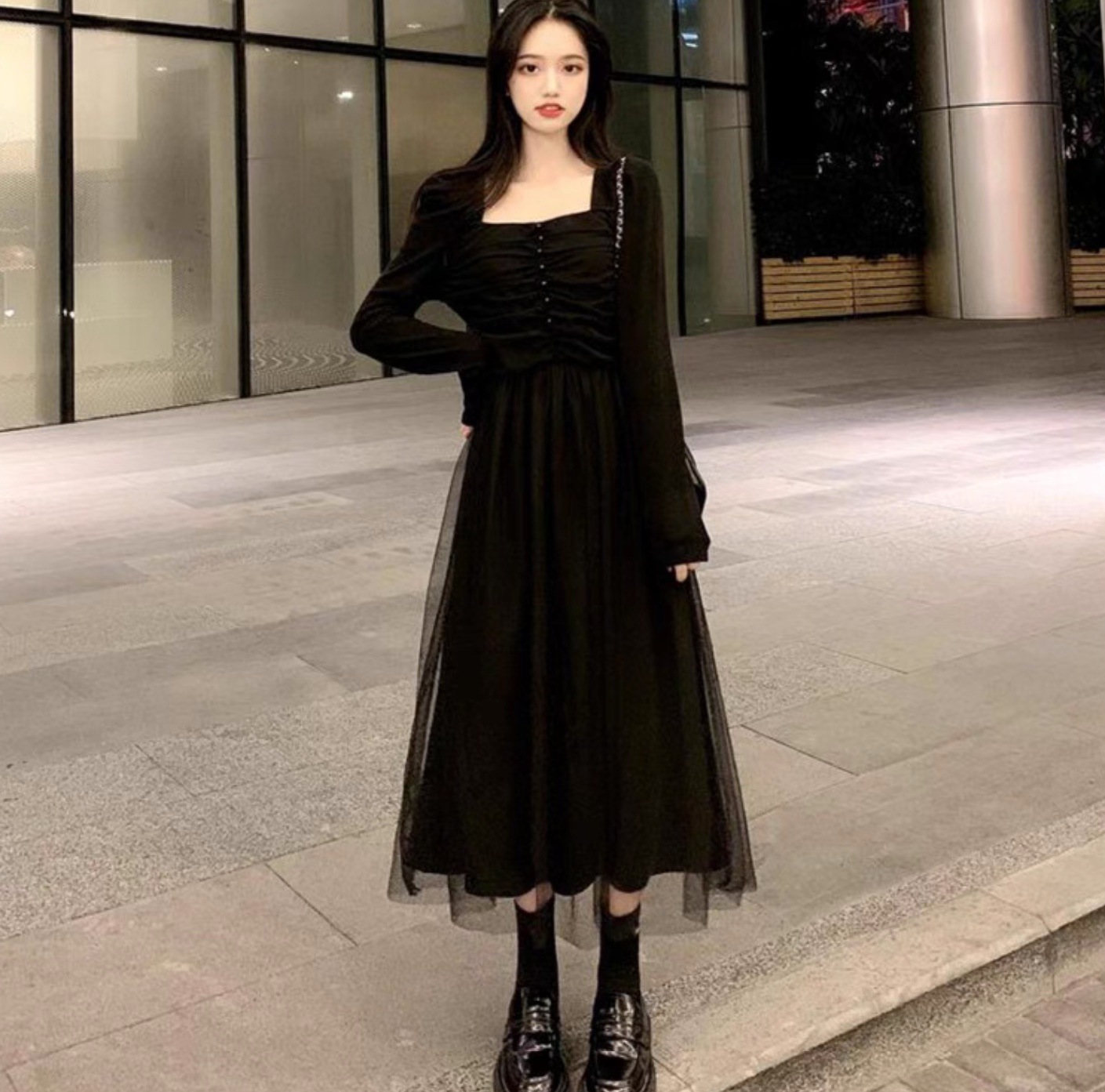 レディース ワンピース フレア ロング 長袖 パフスリーブ バルーン袖 Aライン フェミニン レース チュール ウエストマーク ハイウエスト ボタン ギャザー 異素材ミックス かわいい 大人可愛い レディース ワンピース フレア ロング 長袖 パフスリーブ バルーン袖 Aライン フェミニン レース チュール ウエストマーク ハイウエスト ボタン ギャザー 異素材ミックス かわいい 大人可愛い