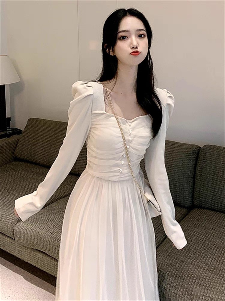 レディース ワンピース フレア ロング 長袖 パフスリーブ バルーン袖 Aライン フェミニン レース チュール ウエストマーク ハイウエスト ボタン ギャザー 異素材ミックス かわいい 大人可愛い レディース ワンピース フレア ロング 長袖 パフスリーブ バルーン袖 Aライン フェミニン レース チュール ウエストマーク ハイウエスト ボタン ギャザー 異素材ミックス かわいい 大人可愛い