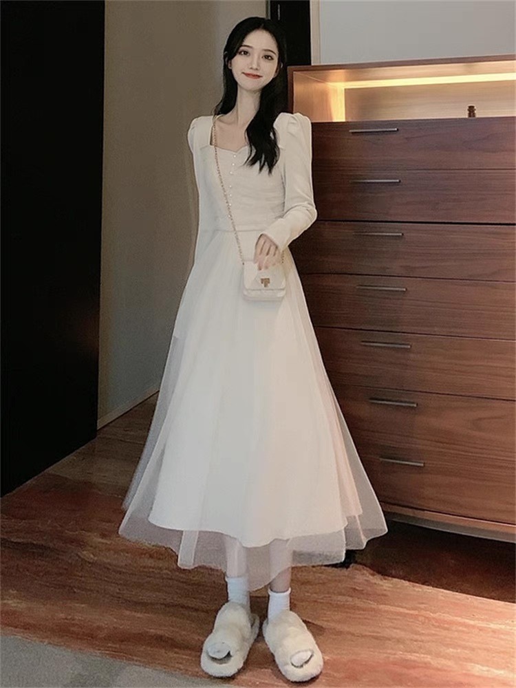 レディース ワンピース フレア ロング 長袖 パフスリーブ バルーン袖 Aライン フェミニン レース チュール ウエストマーク ハイウエスト ボタン ギャザー 異素材ミックス かわいい 大人可愛い レディース ワンピース フレア ロング 長袖 パフスリーブ バルーン袖 Aライン フェミニン レース チュール ウエストマーク ハイウエスト ボタン ギャザー 異素材ミックス かわいい 大人可愛い