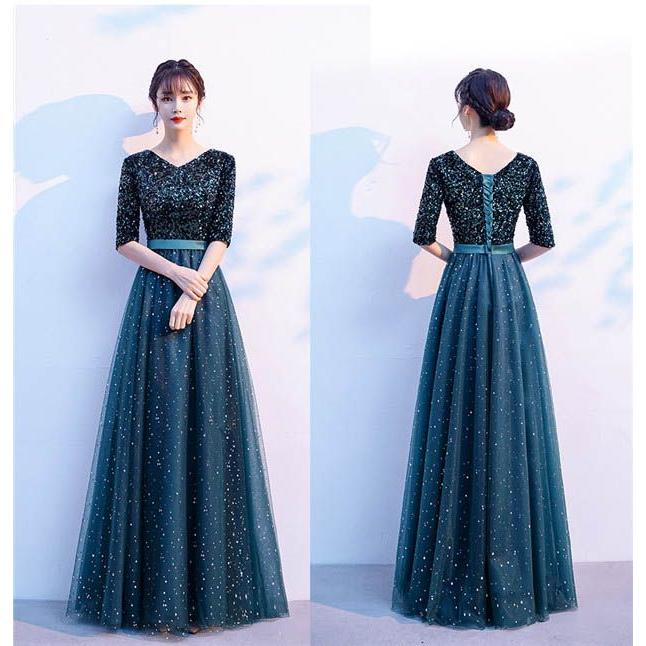 ロングドレス 演奏会 袖付き パーティードレス ロングドレス エレガント 演奏会 袖あり ドレス Vネック きらきら 成人式 同窓会 カラオケドレス ピアノ 発表会 ロングドレス 演奏会 袖付き パーティードレス ロングドレス エレガント 演奏会 袖あり ドレス Vネック きらきら 成人式 同窓会 カラオケドレス ピアノ 発表会