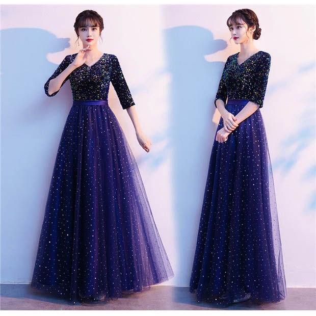 ロングドレス 演奏会 袖付き パーティードレス ロングドレス エレガント 演奏会 袖あり ドレス Vネック きらきら 成人式 同窓会 カラオケドレス ピアノ 発表会 ロングドレス 演奏会 袖付き パーティードレス ロングドレス エレガント 演奏会 袖あり ドレス Vネック きらきら 成人式 同窓会 カラオケドレス ピアノ 発表会
