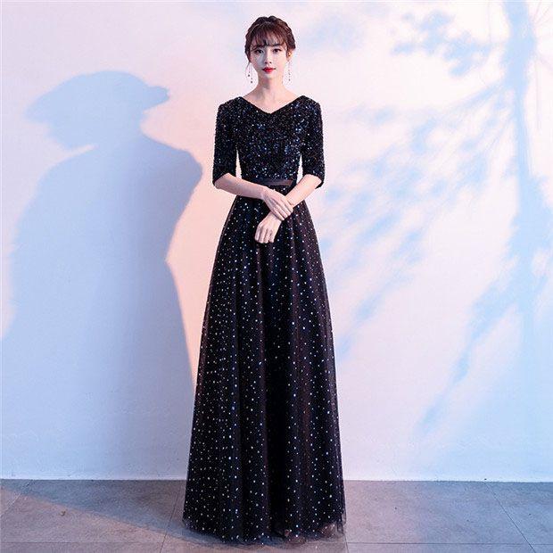 ロングドレス 演奏会 袖付き パーティードレス ロングドレス エレガント 演奏会 袖あり ドレス Vネック きらきら 成人式 同窓会 カラオケドレス ピアノ 発表会 ロングドレス 演奏会 袖付き パーティードレス ロングドレス エレガント 演奏会 袖あり ドレス Vネック きらきら 成人式 同窓会 カラオケドレス ピアノ 発表会