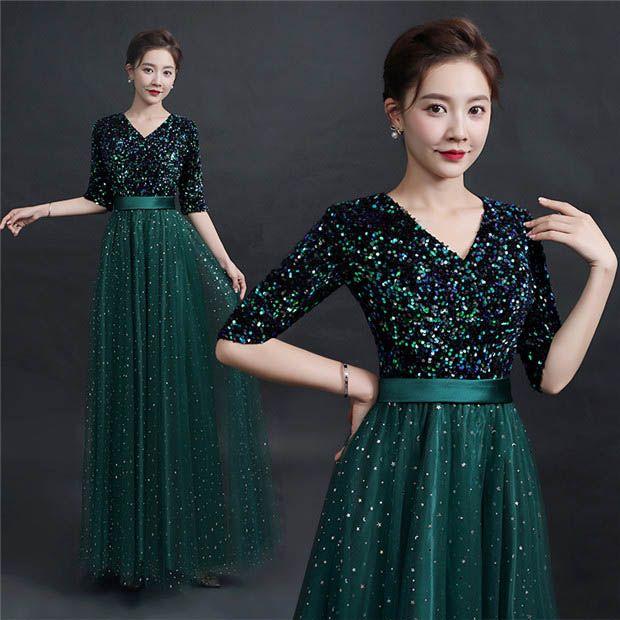 ロングドレス 演奏会 袖付き パーティードレス ロングドレス エレガント 演奏会 袖あり ドレス Vネック きらきら 成人式 同窓会 カラオケドレス ピアノ 発表会 ロングドレス 演奏会 袖付き パーティードレス ロングドレス エレガント 演奏会 袖あり ドレス Vネック きらきら 成人式 同窓会 カラオケドレス ピアノ 発表会