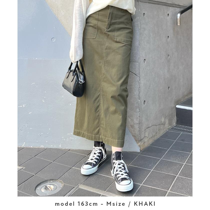 スカート ベイカースカート Iライン ナロースカート ポケット付き ベイカーパンツ カーゴ ミリタリー カジュアル / ベイカーロングスカート スカート ベイカースカート Iライン ナロースカート ポケット付き ベイカーパンツ カーゴ ミリタリー カジュアル / ベイカーロングスカート