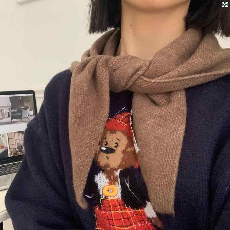 レディースファッション　ファッション小物　オシャレ ウール ニット 三角 スカーフ ショール 春秋 暖かい アウターウェア 装飾的 ネック