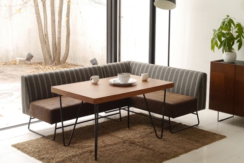 ソファー ソファ 2人掛け ボックスソファ レトロ ブラウン 二人掛け ツートン 完成品 二人用 2人用 幅1400mm 座面高さ410mm