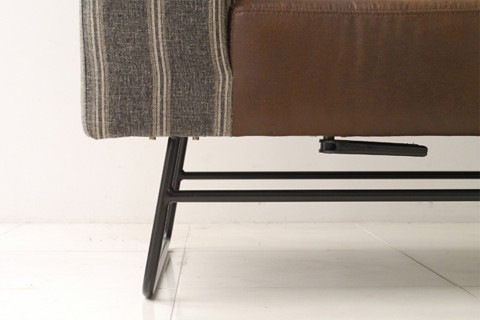 ソファー ソファ 2人掛け ボックスソファ レトロ ブラウン 二人掛け ツートン 完成品 二人用 2人用 幅1400mm 座面高さ410mm