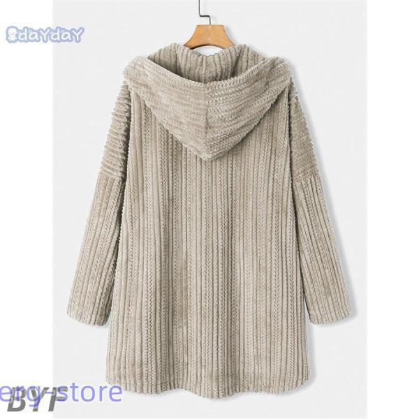 大人の魅力ファーコートレディースファージャケットコートアウターフード付き裏起毛もこもこカジュアル秋冬シンプル暖かい防寒コーデュロイコート