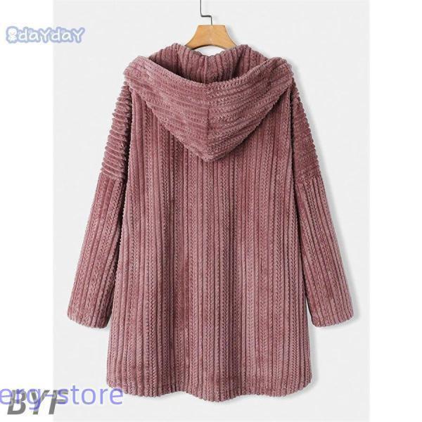 大人の魅力ファーコートレディースファージャケットコートアウターフード付き裏起毛もこもこカジュアル秋冬シンプル暖かい防寒コーデュロイコート