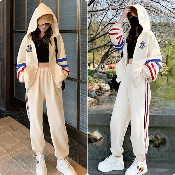 Qoo10] 秋新品 ジャージ 韓国 セットアップ ス