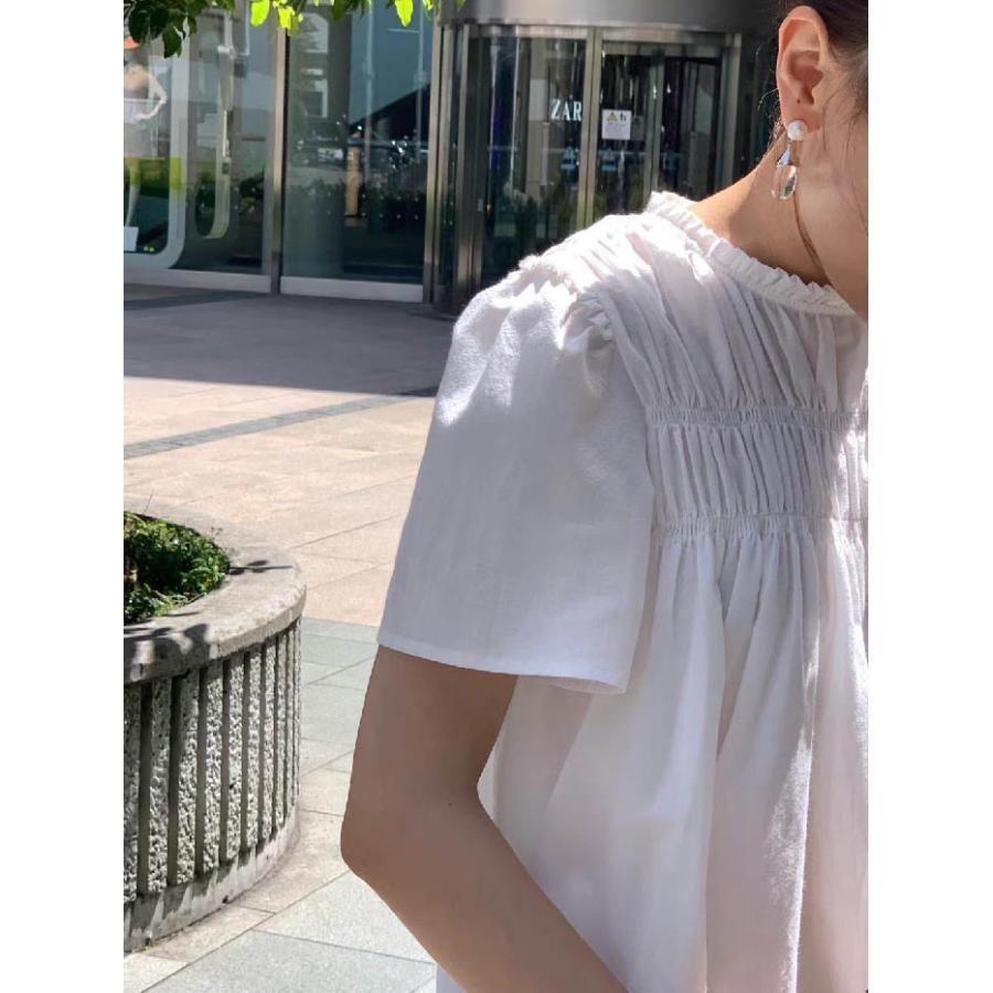 ブラウス シャツブラウス レディース たっぷり ギャザートップス シャツ 半袖 半そで 綿 コットン 大きいサイズ シャーリングギャザー ブラウス 春 夏 ブラウス シャツブラウス レディース たっぷり ギャザートップス シャツ 半袖 半そで 綿 コットン 大きいサイズ シャーリングギャザー ブラウス 春 夏