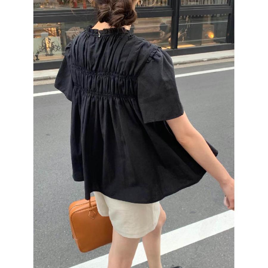 ブラウス シャツブラウス レディース たっぷり ギャザートップス シャツ 半袖 半そで 綿 コットン 大きいサイズ シャーリングギャザー ブラウス 春 夏 ブラウス シャツブラウス レディース たっぷり ギャザートップス シャツ 半袖 半そで 綿 コットン 大きいサイズ シャーリングギャザー ブラウス 春 夏
