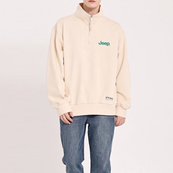 Qoo10] JEEP Half Zip-Up M-Logo S