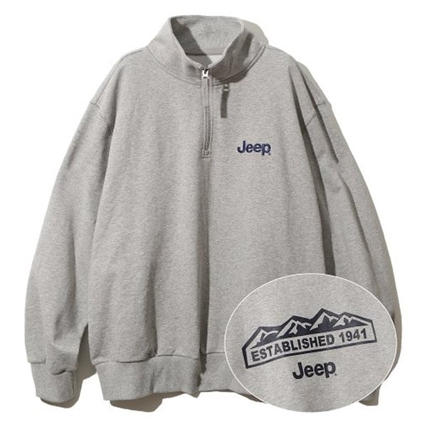 Qoo10] JEEP Half Zip-Up M-Logo S