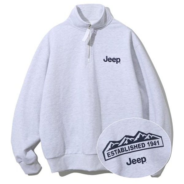 Qoo10] JEEP Half Zip-Up M-Logo S