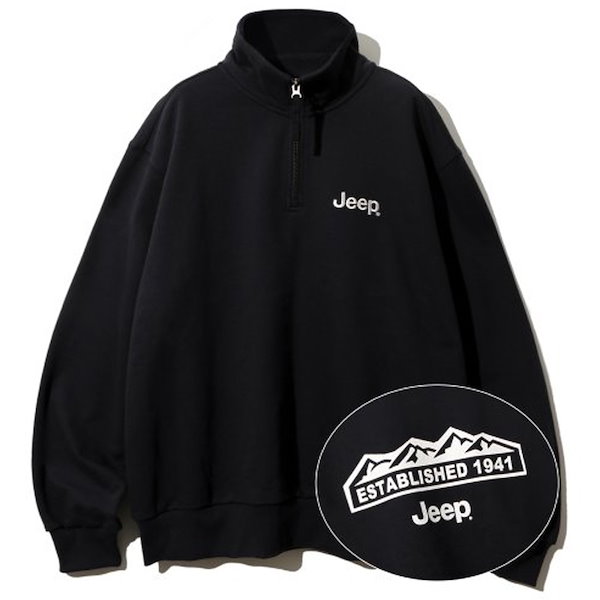 Qoo10] JEEP Half Zip-Up M-Logo S