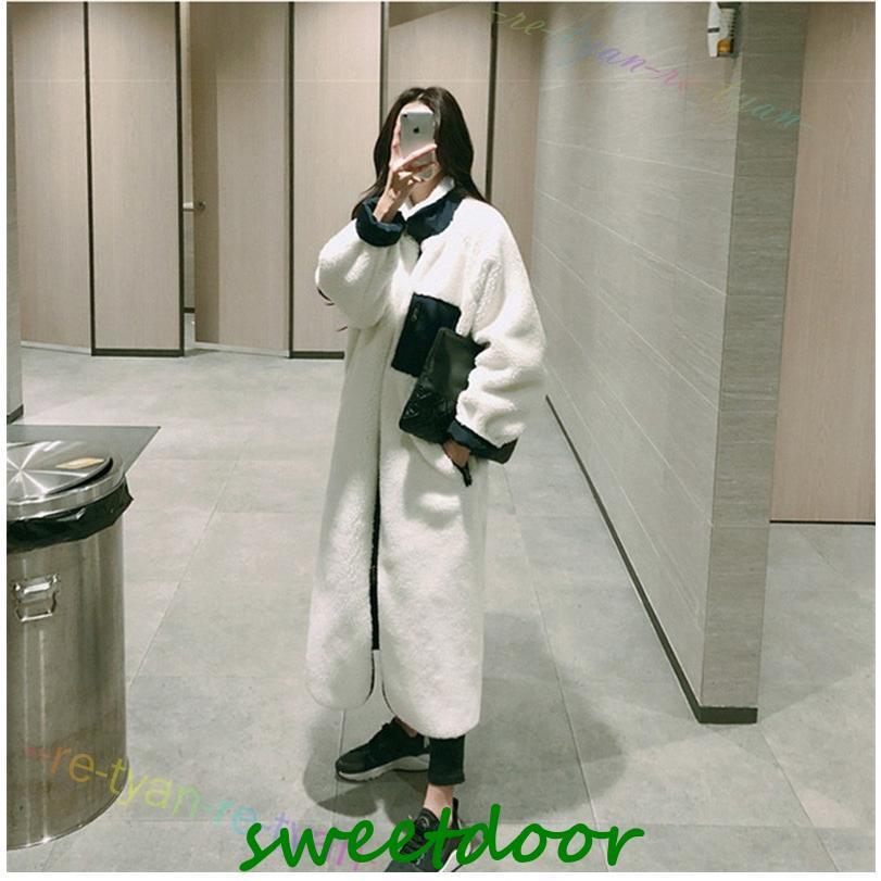 リバーシブルボアコート ロング丈 ボア スタンドカラー もこもこ 暖かい コート アウター レディース 秋 冬 リバーシブルボアコート ロング丈 ボア スタンドカラー もこもこ 暖かい コート アウター レディース 秋 冬