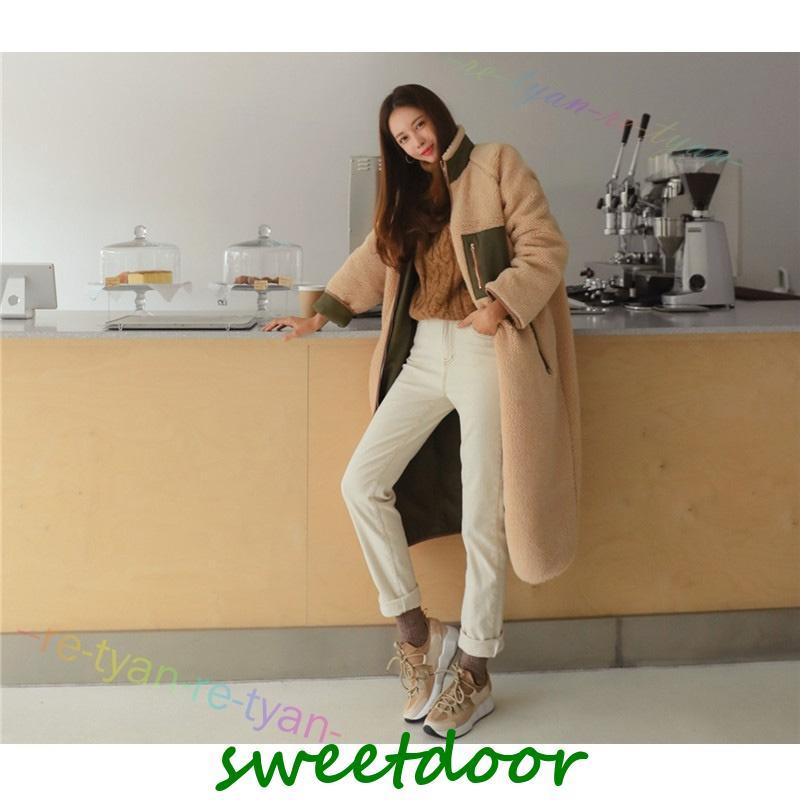 リバーシブルボアコート ロング丈 ボア スタンドカラー もこもこ 暖かい コート アウター レディース 秋 冬 リバーシブルボアコート ロング丈 ボア スタンドカラー もこもこ 暖かい コート アウター レディース 秋 冬