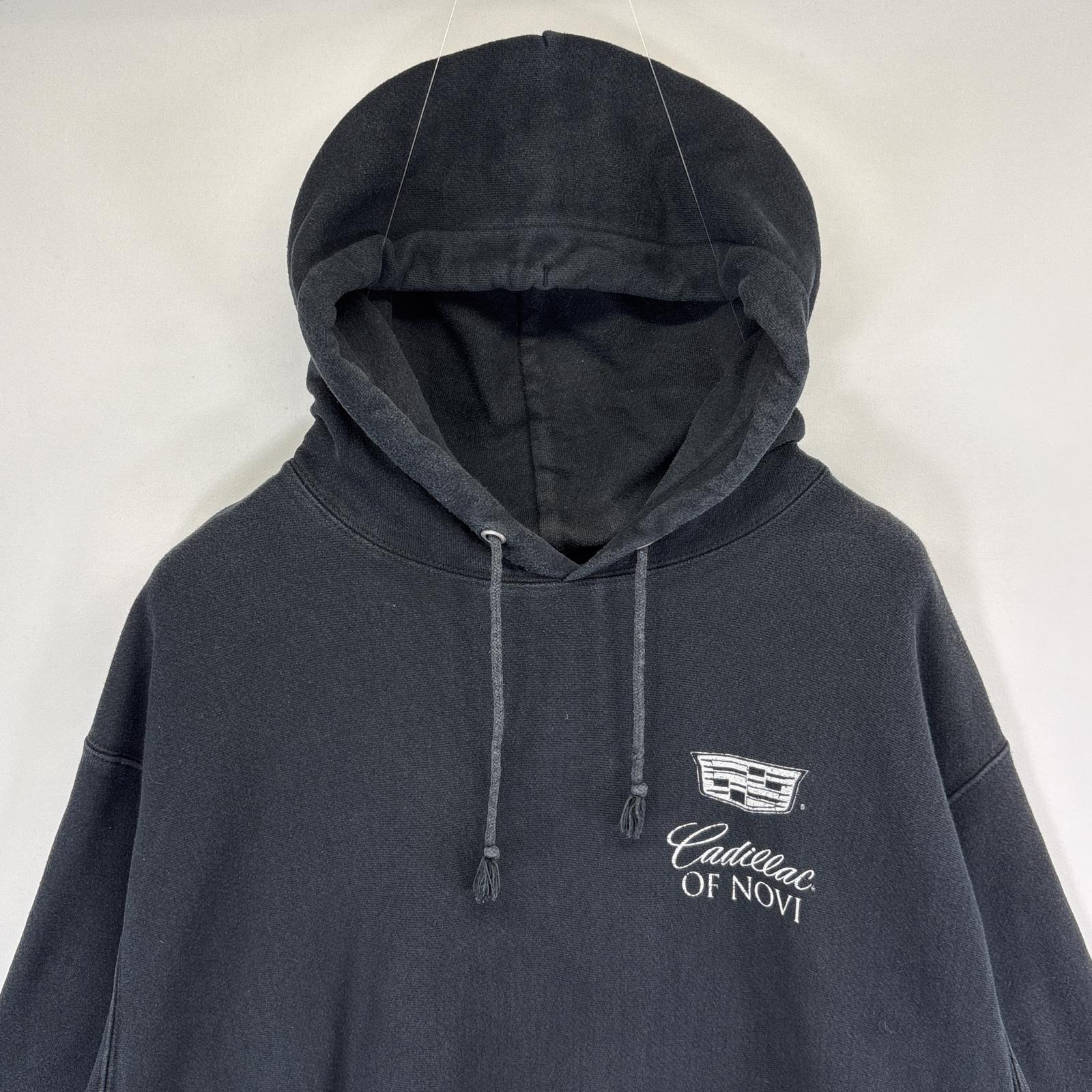 古着 パーカー リバースウィーブ スウェット キディラックロゴ アメ車 企業 大きいサイズ 2XL ブラック メンズ 古着 パーカー リバースウィーブ スウェット キディラックロゴ アメ車 企業 大きいサイズ 2XL ブラック メンズ