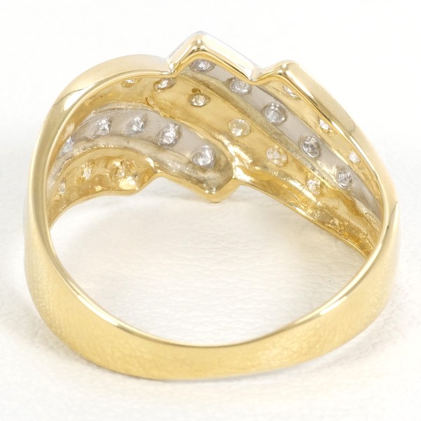 PT900 プラチナ K18YG リング 指輪 11号 ダイヤ 0.36 ジュエリー 中古 PT900 プラチナ K18YG リング 指輪 11号 ダイヤ 0.36 ジュエリー 中古