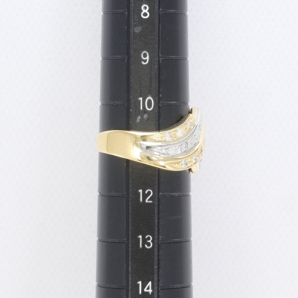 PT900 プラチナ K18YG リング 指輪 11号 ダイヤ 0.36 ジュエリー 中古 PT900 プラチナ K18YG リング 指輪 11号 ダイヤ 0.36 ジュエリー 中古