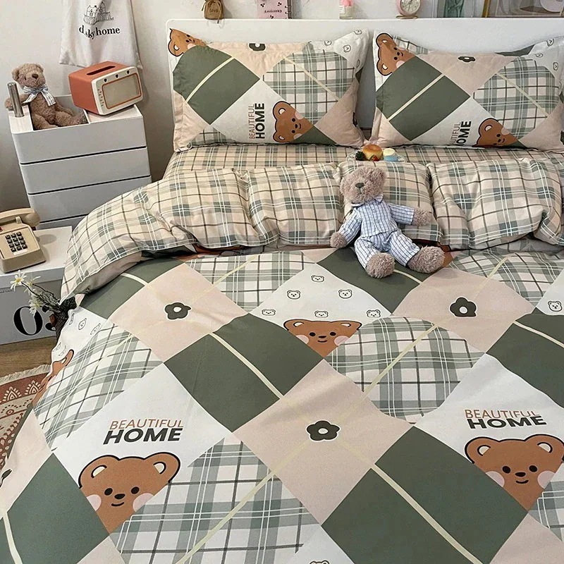 今の流行小さな新鮮な4ピースベッドシーツキルトカバー学生寮3点セット漫画寝具と 今の流行小さな新鮮な4ピースベッドシーツキルトカバー学生寮3点セット漫画寝具と