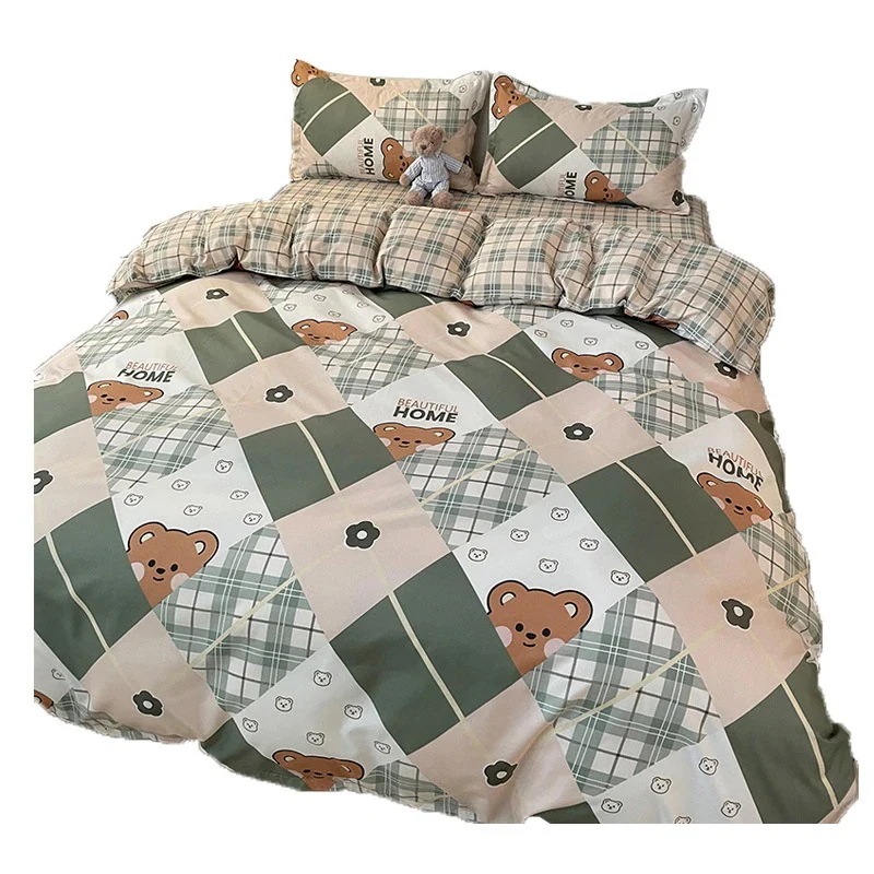 今の流行小さな新鮮な4ピースベッドシーツキルトカバー学生寮3点セット漫画寝具と 今の流行小さな新鮮な4ピースベッドシーツキルトカバー学生寮3点セット漫画寝具と