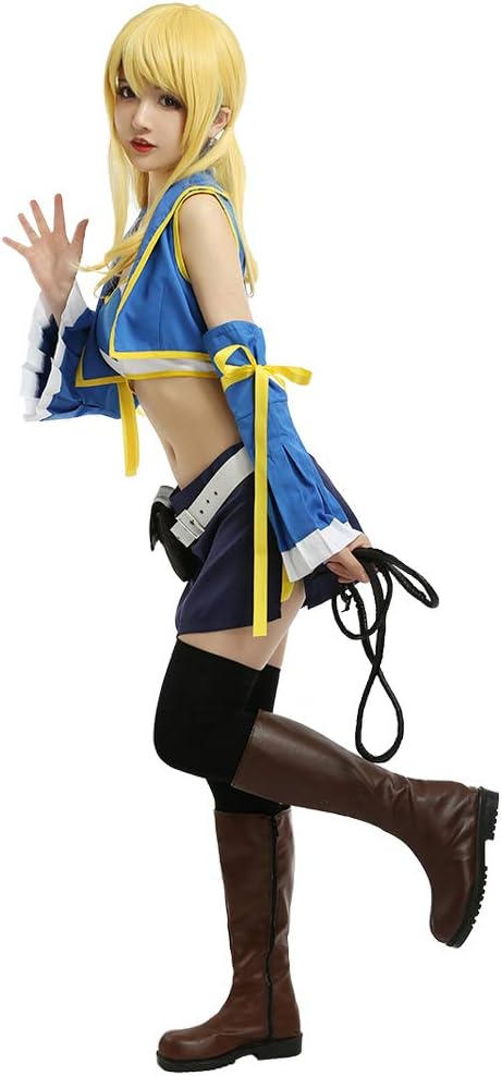 [Sky]女性のコスチュームアニメコスプレフルセットチューブトップドレスベルトウエストバッグと鞭付き