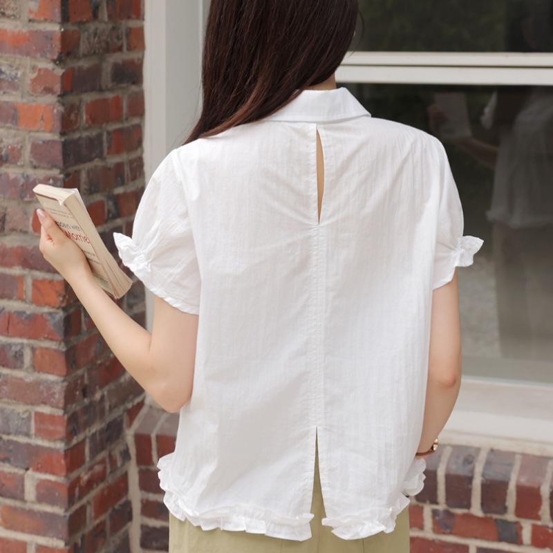 クリック&ファニーウォータースリットフリルブラウス クリック&ファニーウォータースリットフリルブラウス