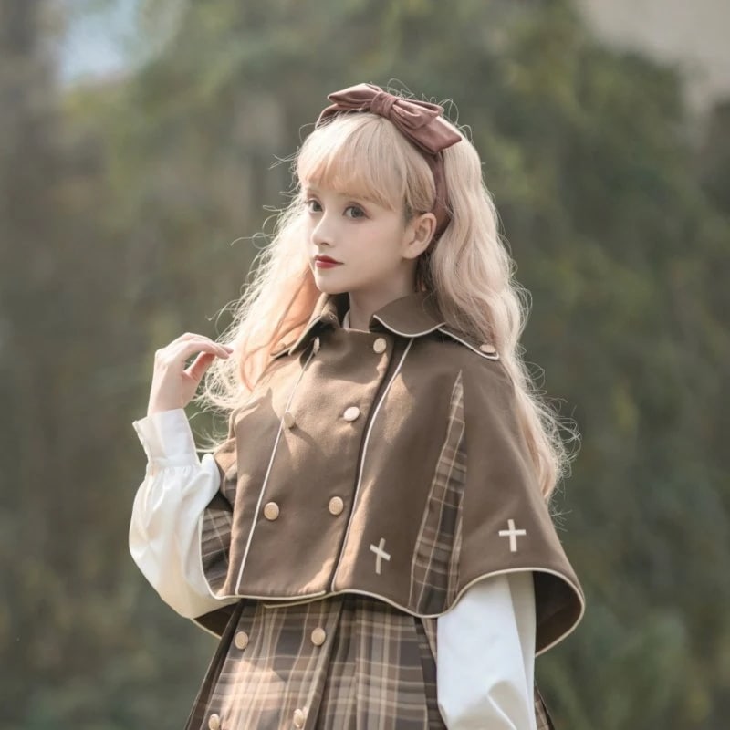 秋冬 マント レディース ロリータ ポンチョ コート 学園風 クラシック 日常 JK クラロリ ゴシック 軍ロリ 秋冬 マント レディース ロリータ ポンチョ コート 学園風 クラシック 日常 JK クラロリ ゴシック 軍ロリ