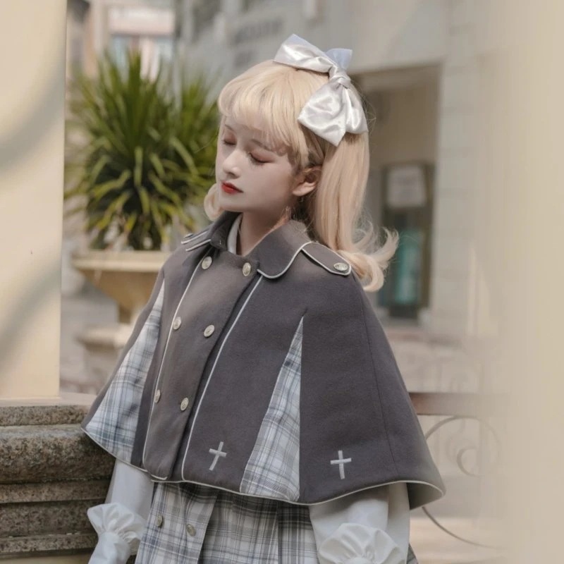 秋冬 マント レディース ロリータ ポンチョ コート 学園風 クラシック 日常 JK クラロリ ゴシック 軍ロリ 秋冬 マント レディース ロリータ ポンチョ コート 学園風 クラシック 日常 JK クラロリ ゴシック 軍ロリ