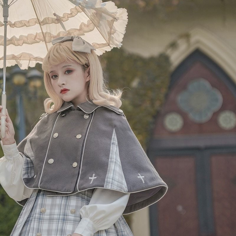 秋冬 マント レディース ロリータ ポンチョ コート 学園風 クラシック 日常 JK クラロリ ゴシック 軍ロリ 秋冬 マント レディース ロリータ ポンチョ コート 学園風 クラシック 日常 JK クラロリ ゴシック 軍ロリ