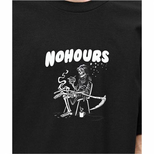 NOHOURS Tシャツ... : メンズファッション 黒色 ブラック 新作高品質