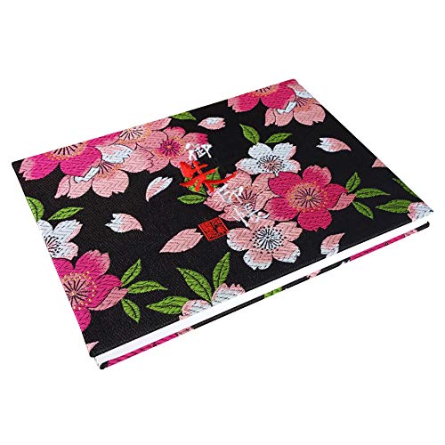 御朱印帳WL【黒恋大桜】西陣織 金襴装丁/刺繍文字 蛇腹式48ページ 見開き大判 (銀色刺繍文字/白色本文) 御朱印帳WL【黒恋大桜】西陣織 金襴装丁/刺繍文字 蛇腹式48ページ 見開き大判 (銀色刺繍文字/白色本文)