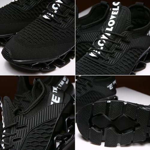 Socviis メンズ スニーカー ジョギング カジュアル 運動靴 ウォーキング 通気性 アウトドア トレーニングシューズ 学生 通学 サラリーマン ブラック 28.5 cm