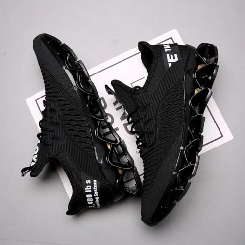 Socviis メンズ スニーカー ジョギング カジュアル 運動靴 ウォーキング 通気性 アウトドア トレーニングシューズ 学生 通学 サラリーマン ブラック 28.5 cm