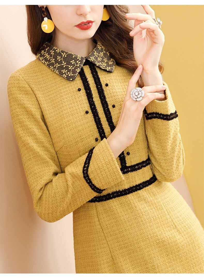 レディース ワンピース ミニ ミニ丈 膝上 長袖 襟付き 細身 Aライン ウエストマーク かわいい レディース ワンピース ミニ ミニ丈 膝上 長袖 襟付き 細身 Aライン ウエストマーク かわいい